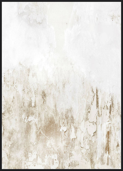Abstract Wall No2 Poster – verwitterte Wandstruktur in Weiß und Sand, abstrakte Fotografie