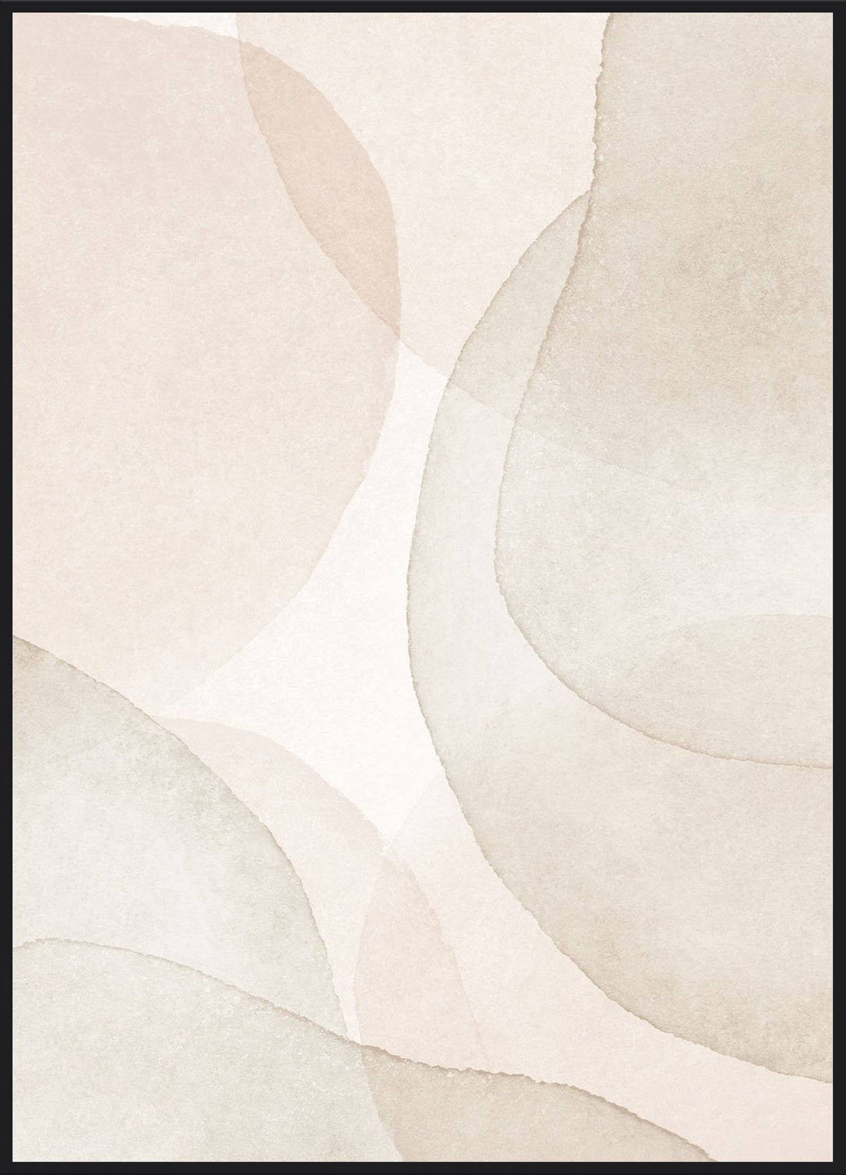 Soft Grey Poster – weiche organische Formen in Beige und Sand, abstrakt und ruhig